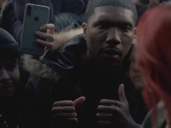 Movie still from “Dua Lipa - Training Season” (2024), directed by Vincent Haycock – Extreme Close Up shot, Over the shoulder angle