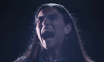 Movie still from “João Borsch - Apaz” (2023), directed by Inês Aires – Extreme Close Up shot, Low angle
