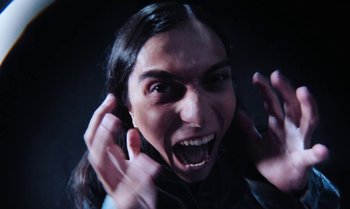 Movie still from “João Borsch - Apaz” (2023), directed by Inês Aires – Extreme Close Up shot, Low angle