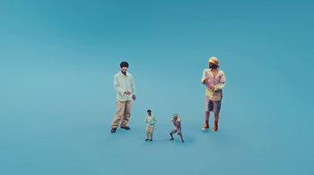 Movie still from “KAYTRAMINÉ feat. Pharrell Williams - 4EVA” (2023), directed by Jack Begert – Extreme Wide shot, High angle
