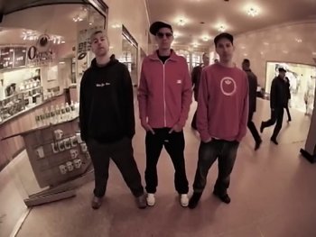 Movie still from “Beastie Boys - An Open Letter To NYC” (2004), directed by Adam Yauch – Medium shot, Low angle