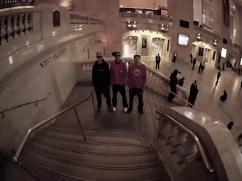 Movie still from “Beastie Boys - An Open Letter To NYC” (2004), directed by Adam Yauch – Extreme Wide shot, Low angle