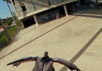 Movie still from “Miel De Montagne - Le Pigeon” (2023), directed by Morgan Jouquand – Extreme Wide shot, Overhead angle
