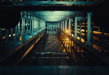 Movie still from “AJ Tracey - Wifey Riddim 4” (2024), directed by Late Milk – Extreme Wide shot, Low angle