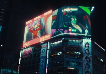 Movie still from “AJ Tracey - Wifey Riddim 4” (2024), directed by Late Milk – Extreme Wide shot, Low angle