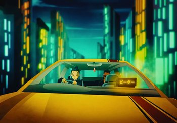 Movie still from “AJ Tracey - Wifey Riddim 4” (2024), directed by Late Milk – Extreme Wide shot, Low angle