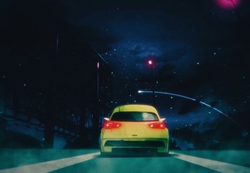 Movie still from “AJ Tracey - Wifey Riddim 4” (2024), directed by Late Milk – Extreme Wide shot, Low angle