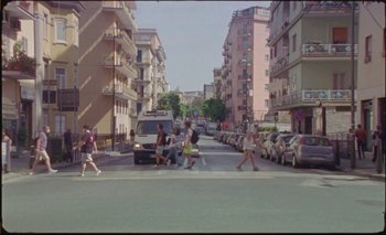 Movie still from “Nu Genea with Célia Kameni - Marechià” (2021), directed by Guido Lombardi – Extreme Wide shot, Low angle