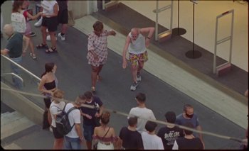 Movie still from “Nu Genea with Célia Kameni - Marechià” (2021), directed by Guido Lombardi – Extreme Wide shot, High angle