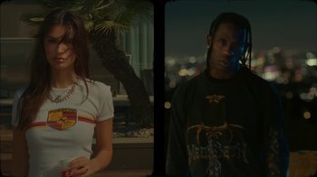 Movie still from “Travis Scott - I KNOW ?” (2024), directed by Travis Scott – Medium shot, Low angle