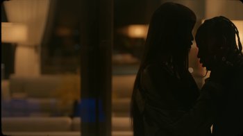 Movie still from “Travis Scott - I KNOW ?” (2024), directed by Travis Scott – Medium shot, Over the shoulder angle