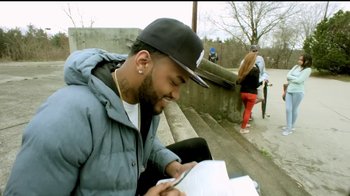 Movie still from “Joyner Lucas - Ross Capicchioni” (2015), directed by Motion Family – Medium shot, High angle