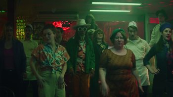 Movie still from “Valaire feat. Alan Prater - (She's a) Winner” (2023), directed by Vallée Duhamel – Medium shot, Low angle