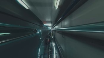 Movie still from “Lolo Zouaï - Moi + Look at Us” (2020), directed by Piotr Lebryk – Extreme Wide shot, Overhead angle