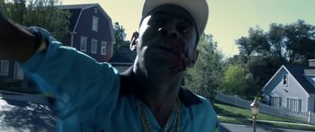 Movie still from “Tyler, The Creator - Who Dat Boy” (2017), directed by Tyler Okonma – Extreme Close Up shot, Low angle