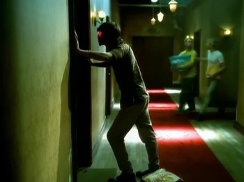 Movie still from “Foo Fighters - Monkey Wrench” (2009), directed by Dave Grohl – Medium shot, High angle