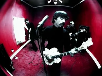 Movie still from “Foo Fighters - Monkey Wrench” (2009), directed by Dave Grohl – Medium shot, Low angle