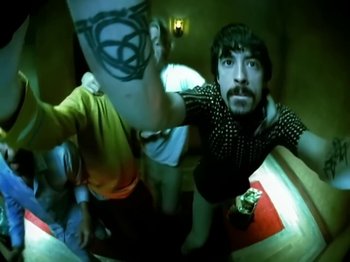 Movie still from “Foo Fighters - Monkey Wrench” (2009), directed by Dave Grohl – Medium shot, High angle