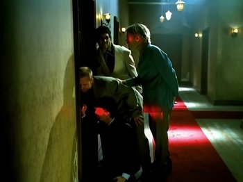 Movie still from “Foo Fighters - Monkey Wrench” (2009), directed by Dave Grohl – Medium shot, High angle