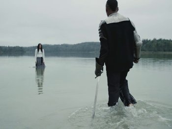 Movie still from “Killdummies - Keine War Großartig//Fukk U” (2023), directed by Tom Klimek – Wide shot, Low angle