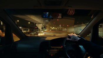 Movie still from “Everyone You Know - The Drive” (2019), directed by Silent Tapes – Extreme Close Up shot, Over the shoulder angle