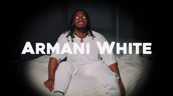 Movie still from “Armani White - BILLIE EILISH.” (2022), directed by Davey Robinson – Medium shot, Overhead angle