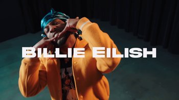 Movie still from “Armani White - BILLIE EILISH.” (2022), directed by Davey Robinson – Medium shot, Low angle