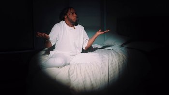 Movie still from “Armani White - BILLIE EILISH.” (2022), directed by Davey Robinson – Medium shot, Low angle