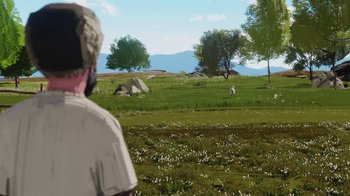 Movie still from “AJR - Maybe Man” (2024), directed by Edoardo Ranaboldo – Extreme Wide shot, Over the shoulder angle