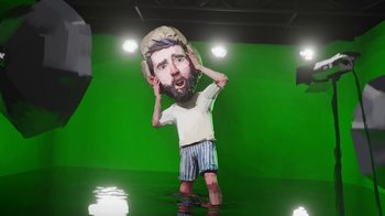 Movie still from “AJR - Maybe Man” (2024), directed by Edoardo Ranaboldo – Medium shot, Low angle