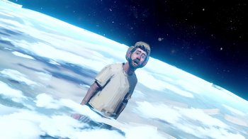 Movie still from “AJR - Maybe Man” (2024), directed by Edoardo Ranaboldo – Medium shot, Low angle