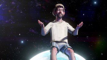 Movie still from “AJR - Maybe Man” (2024), directed by Edoardo Ranaboldo – Medium shot, Low angle