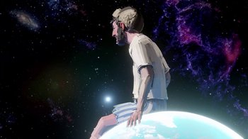 Movie still from “AJR - Maybe Man” (2024), directed by Edoardo Ranaboldo – Medium shot, Low angle