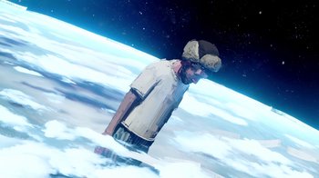 Movie still from “AJR - Maybe Man” (2024), directed by Edoardo Ranaboldo – Wide shot, Low angle