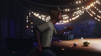 Movie still from “AJR - Maybe Man” (2024), directed by Edoardo Ranaboldo – Medium shot, Low angle