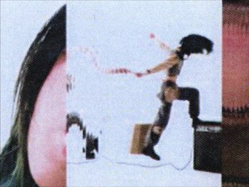 Movie still from “Deb Never - Momentary Sweetheart” (2023), directed by UNCANNY – Extreme Close Up shot, Low angle