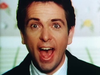 Movie still from “Peter Gabriel - Sledgehammer” (1986), directed by Stephen R. Johnson – Extreme Close Up shot, Low angle