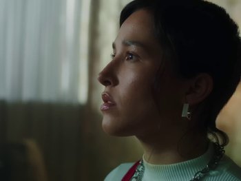Movie still from “Elsa y Elmar - Corazones Negros” (2021), directed by Daniel Uribe – Close Up shot, Low angle
