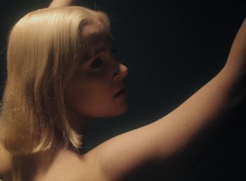 Movie still from “Carlota Flâneur - See You Again” (2021), directed by Carles Pons Altimira – Extreme Close Up shot, Low angle