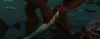 Movie still from “Fran, Carlos do Complexo, Bibi Caetano - Visceral” (2021), directed by Pedro Alvarenga – Extreme Close Up shot, High angle