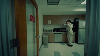Movie still from “Gus Dapperton - Palms feat. Channel Tres” (2021), directed by Kevin Lombardo – Wide shot, High angle