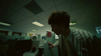 Movie still from “Gus Dapperton - Palms feat. Channel Tres” (2021), directed by Kevin Lombardo – Medium shot, High angle