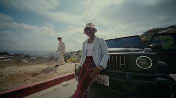 Movie still from “Gus Dapperton - Palms feat. Channel Tres” (2021), directed by Kevin Lombardo – Wide shot, Low angle