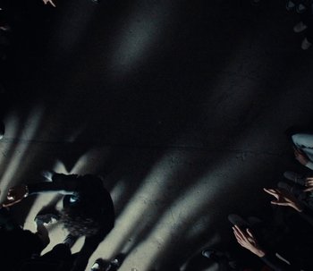 Movie still from “Snipes x Nike - The Cypher” (2023) – Extreme Wide shot, Overhead angle