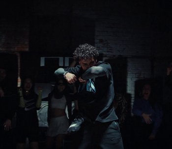 Movie still from “Snipes x Nike - The Cypher” (2023) – Medium shot, Low angle