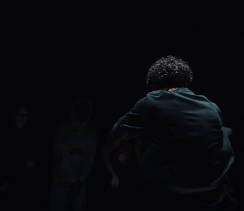 Movie still from “Snipes x Nike - The Cypher” (2023) – Medium shot, Low angle