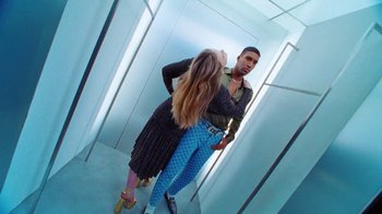Movie still from “Halfprice - Fitting room” (2022) – Medium shot, Low angle