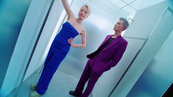 Movie still from “Halfprice - Fitting room” (2022) – Medium shot, Low angle