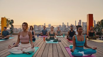 Movie still from “Facebook - Self Care with Becky G” (2021) – Extreme Wide shot, Low angle