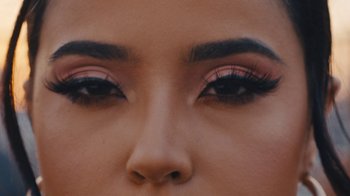 Movie still from “Facebook - Self Care with Becky G” (2021) – Extreme Close Up shot, High angle